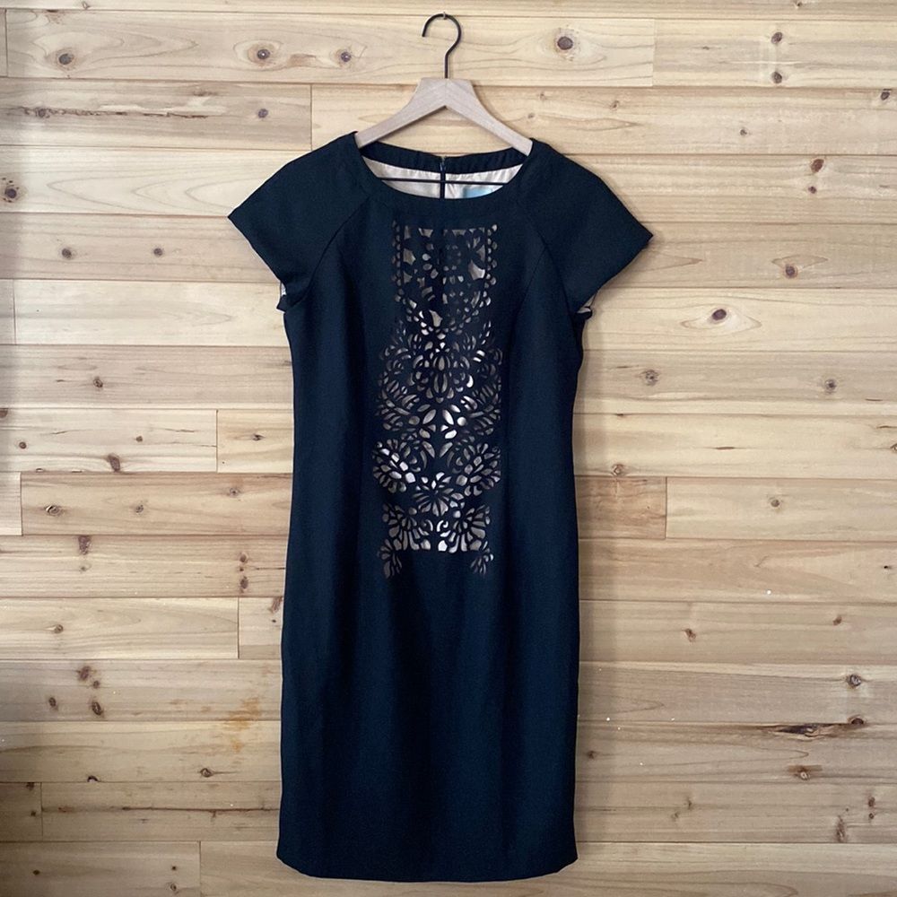Maeve Black Laser-Cut Sheath Dress